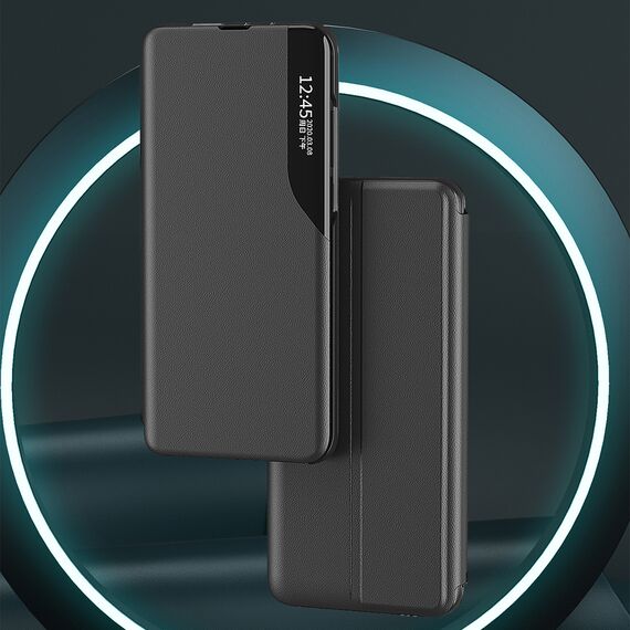 Eco Leather View Case elegant case with flap and stand for iPhone 16e - black | Techbox