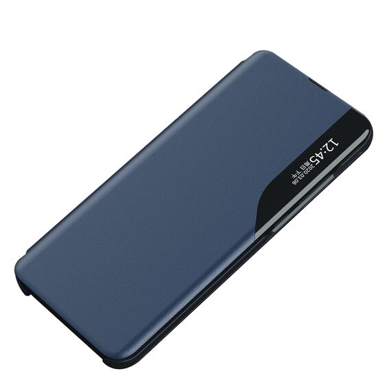 Eco Leather View Case elegant case with flap and stand for iPhone 16e - blue | Techbox