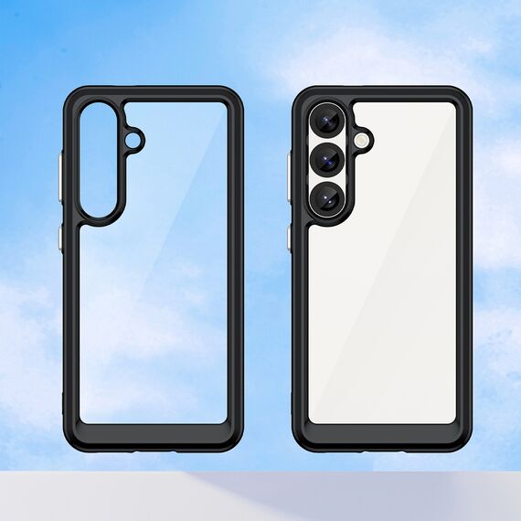 Outer Space Case for Samsung Galaxy S25 Edge Cover with Flexible Frame - Black - Samsung - Screen & Camera Protection - Techbox