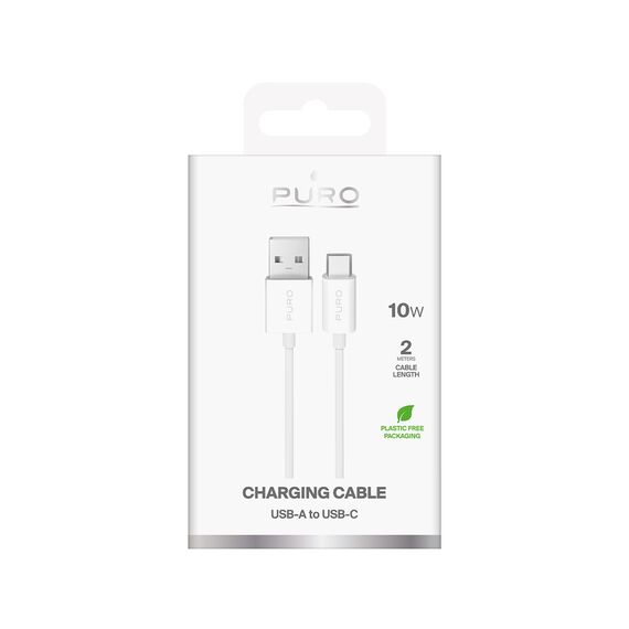 Puro 10W TPE USB-A - USB-C Cable 2m - White - Cables & Adapters - Cables & Accessories - Techbox