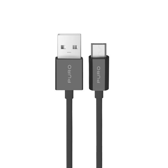 Puro TPE 12W USB-A - microUSB 1m Cable - Black - Cables & Adapters - Cables & Accessories - Techbox