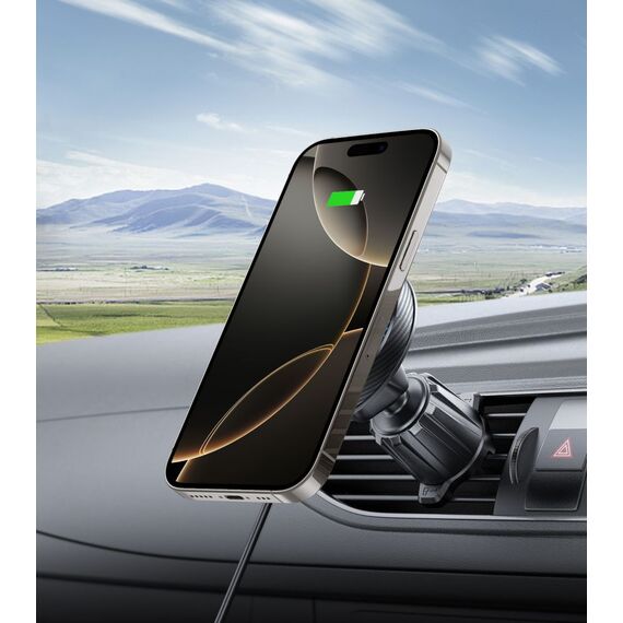 Tech-Protect MM15W-V4 Magnetic MagSafe 15W Car Holder for Cockpit / Windshield / Air Vent - Black