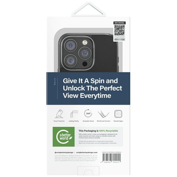 Uniq Swivix 360 Rotating Kickstand Case for iPhone 16 Pro - Black | Techbox