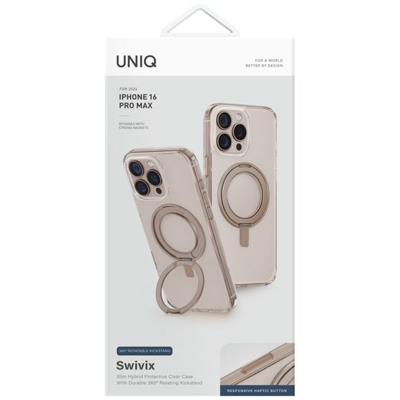 Uniq Swivix 360 Rotating Kickstand Case for iPhone 16 Pro Max - Gold | Techbox