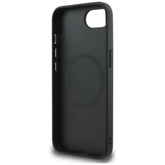DKNY Leather Checkered Mono Pattern MagSafe iPhone 16e Case - Black - Apple Cases - Cases - Techbox