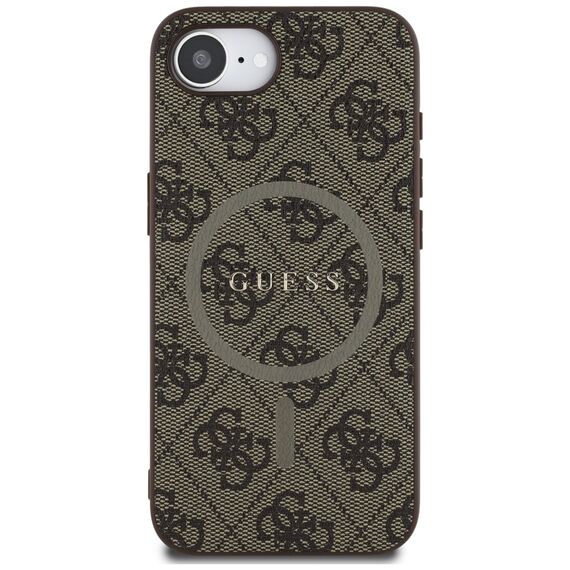 Guess 4G Ring Classic Logo MagSafe iPhone 16e Case - Brown | Techbox