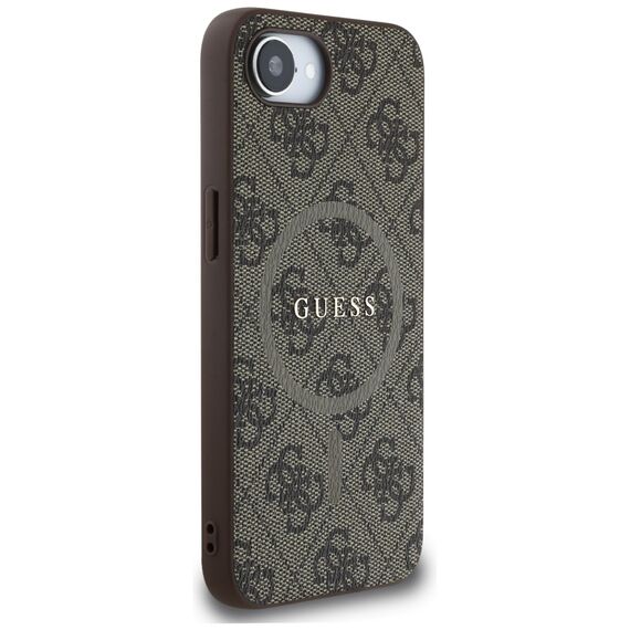 Guess 4G Ring Classic Logo MagSafe iPhone 16e Case - Brown | Techbox