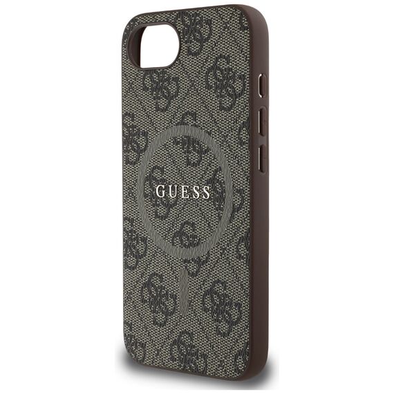 Guess 4G Ring Classic Logo MagSafe iPhone 16e Case - Brown | Techbox