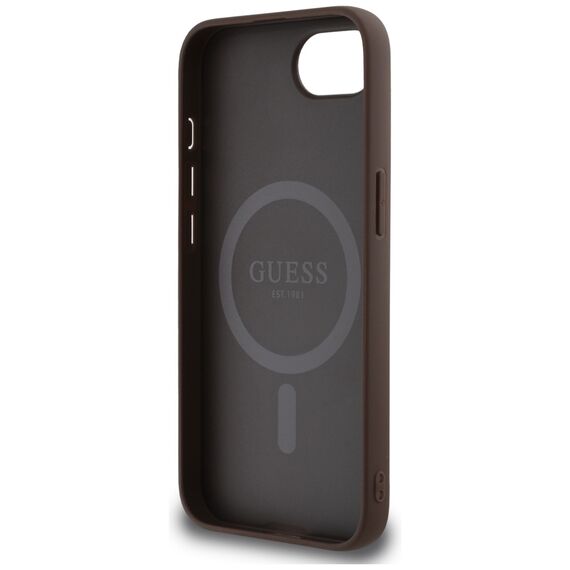 Guess 4G Ring Classic Logo MagSafe iPhone 16e Case - Brown | Techbox