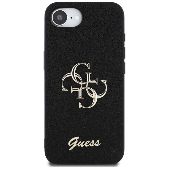 Guess Fixed Glitter Big 4G case for iPhone 16e - black | Techbox