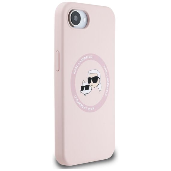 Karl Lagerfeld Silicone Karl&amp;Choupette Heads MagSafe iPhone 16e Case - Pink - Apple Cases - Cases - Techbox