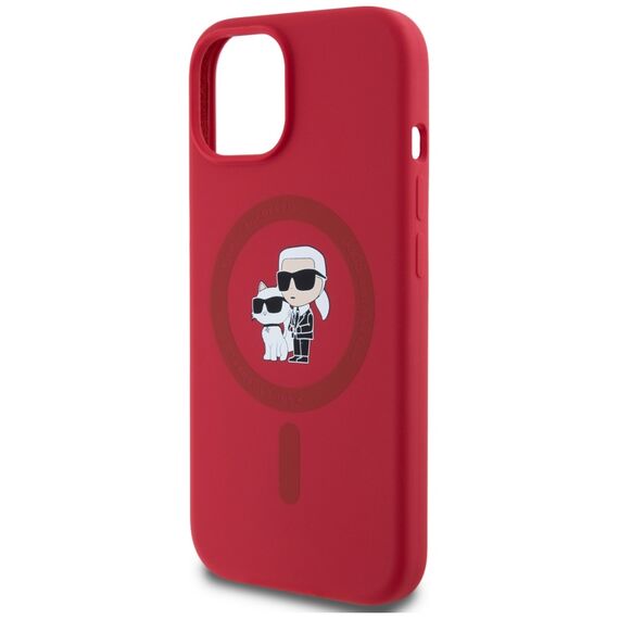 Karl Lagerfeld Silicone Karl&amp;Choupette Heads Ring MagSafe iPhone 15 Case - Red - Uncategorized Cases (2) - Cases - Techbox