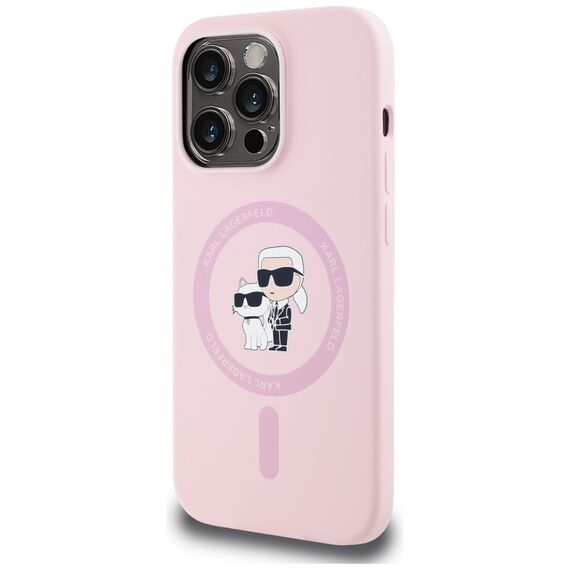 Karl Lagerfeld Silicone Karl&amp;Choupette MagSafe Case for iPhone 14 Pro Max - Pink - Uncategorized Cases (2) - Cases - Techbox