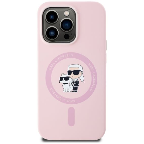 Karl Lagerfeld Silicone Karl&amp;Choupette MagSafe Case for iPhone 14 Pro Max - Pink - Uncategorized Cases (2) - Cases - Techbox