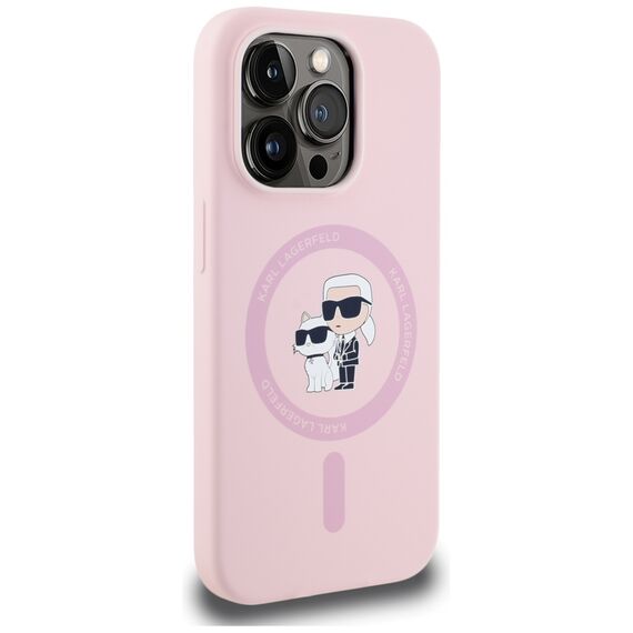 Karl Lagerfeld Silicone Karl&amp;Choupette MagSafe Case for iPhone 14 Pro Max - Pink - Uncategorized Cases (2) - Cases - Techbox