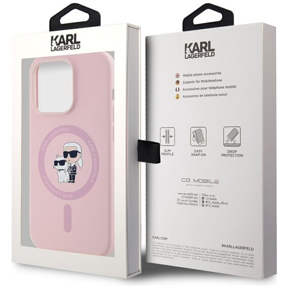 Karl Lagerfeld Silicone Karl&amp;Choupette MagSafe Case for iPhone 14 Pro Max - Pink - Uncategorized Cases (2) - Cases - Techbox
