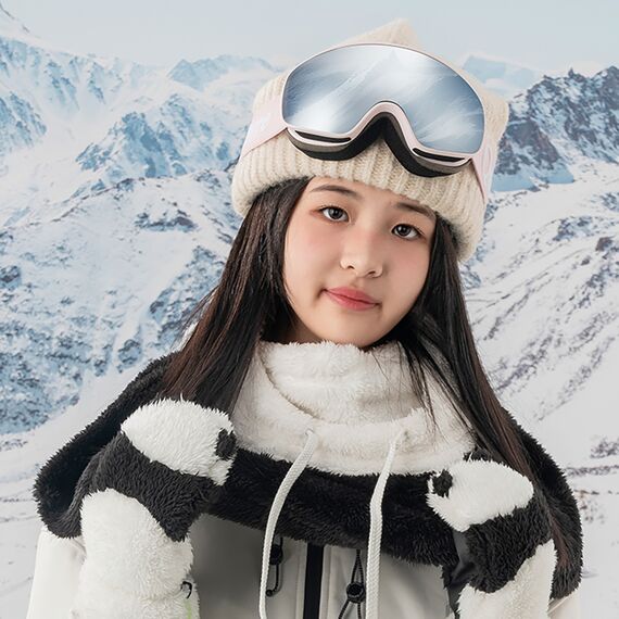Qunature Pink Children's skiing goggles (medium/large children's version) | Techbox