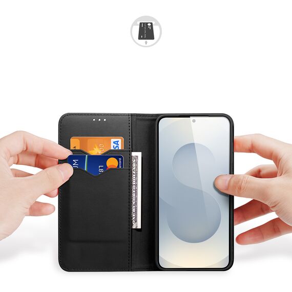 Dux Ducis Hivo Samsung Galaxy S25 Edge Case with Flip and RFID Protection - Black - Samsung Cases - Cases - Techbox