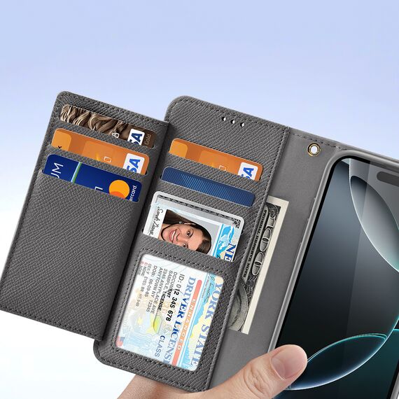 Dux Ducis Lawa iPhone 16 Pro Leather Case with Detachable Magnetic Wallet - Gray - Apple Cases - Cases - Techbox