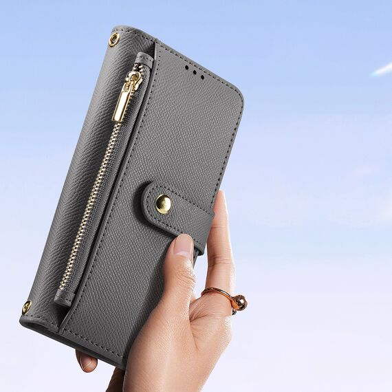 Dux Ducis Lawa Leather Case for iPhone 16 Pro Max with Detachable Magnetic Wallet - Gray | Techbox