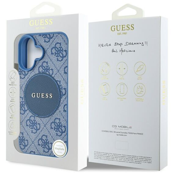 Guess 4G Circle Classic Logo MagSafe case for iPhone 16 - blue - Apple Cases - Cases - Techbox