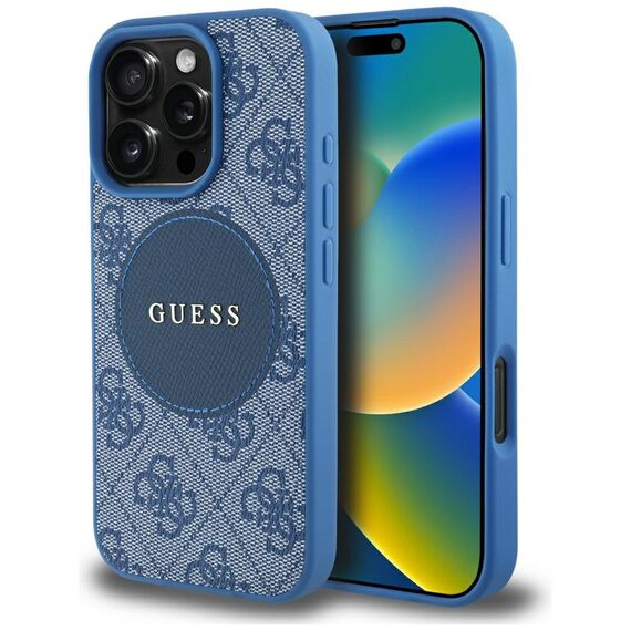 Guess 4G Circle Classic Logo MagSafe case for iPhone 16 Pro Max - blue | Techbox