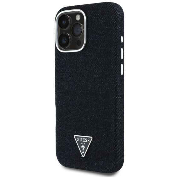 Guess Denim Triangle Logo MagSafe case for iPhone 16 Pro - black - Apple Cases - Cases - Techbox