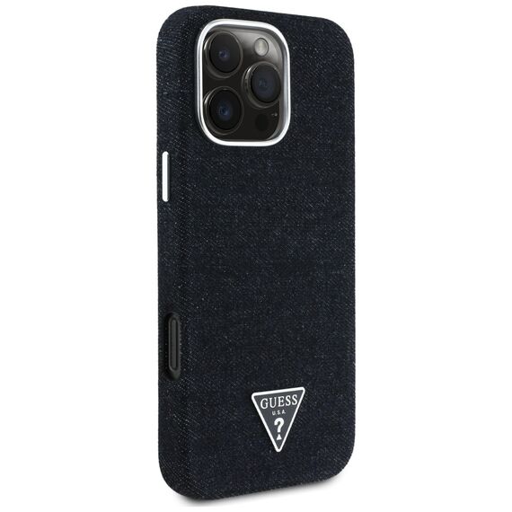 Guess Denim Triangle Logo MagSafe case for iPhone 16 Pro - black - Apple Cases - Cases - Techbox