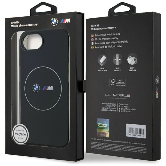BMW IML Metal White Circle MagSafe iPhone 16e Case - Black - Apple Cases - Cases - Techbox