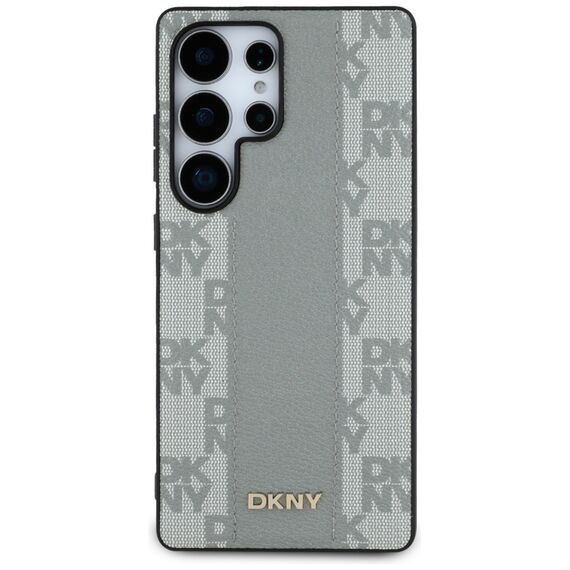 DKNY Leather Checkered Pattern MagSafe Case for Samsung Galaxy S25 Ultra - Gray | Techbox