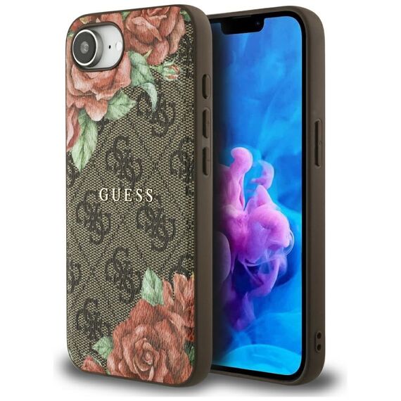 Guess 4G Flowers Print MagSafe case for iPhone 16e - brown | Techbox
