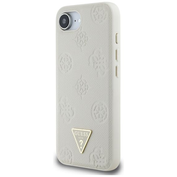 Guess Grained Hot Stamp Peony Triangle Logo MagSafe case for iPhone 16e - beige | Techbox