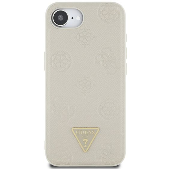 Guess Grained Hot Stamp Peony Triangle Logo MagSafe case for iPhone 16e - beige | Techbox