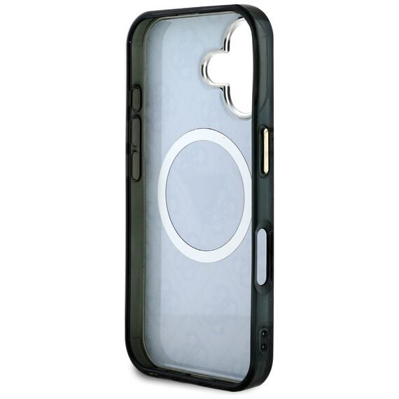 Guess IML Metal Glitter 4G Circle Triangle MagSafe Case for iPhone 16 - Black - Apple Cases - Cases - Techbox