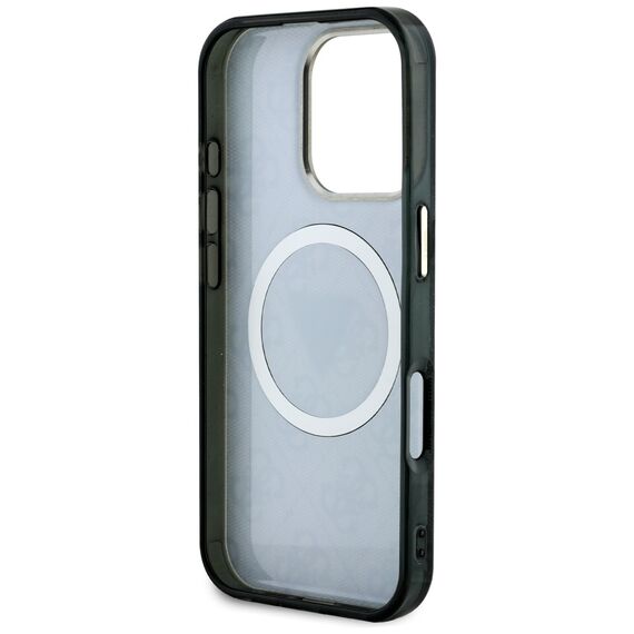 Guess IML Metal Glitter 4G Circle Triangle MagSafe Case for iPhone 16 Pro - Black - Apple Cases - Cases - Techbox