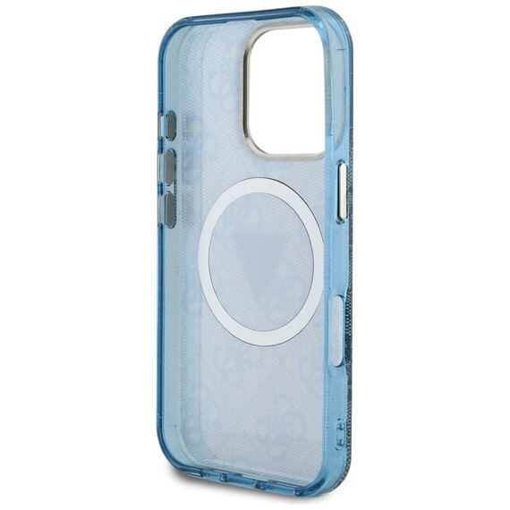 Guess IML Metal Glitter 4G Circle Triangle MagSafe Case for iPhone 16 Pro - Blue | Techbox