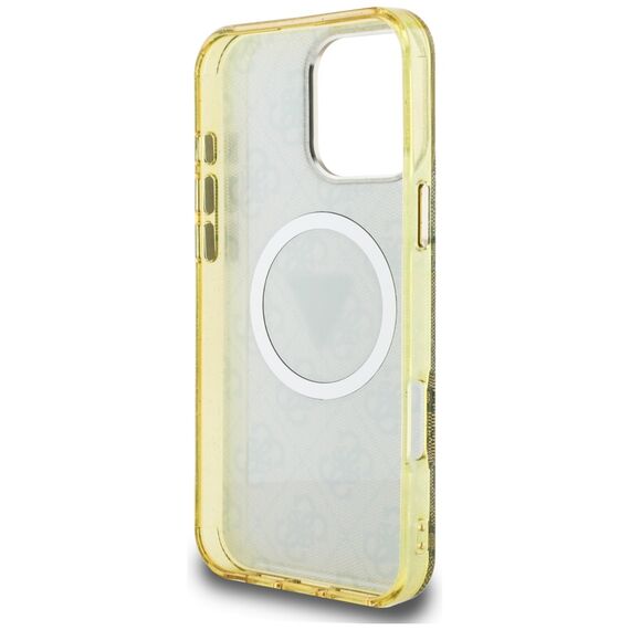 Guess IML Metal Glitter 4G Circle Triangle MagSafe Case for iPhone 16 Pro - Brown - Apple Cases - Cases - Techbox