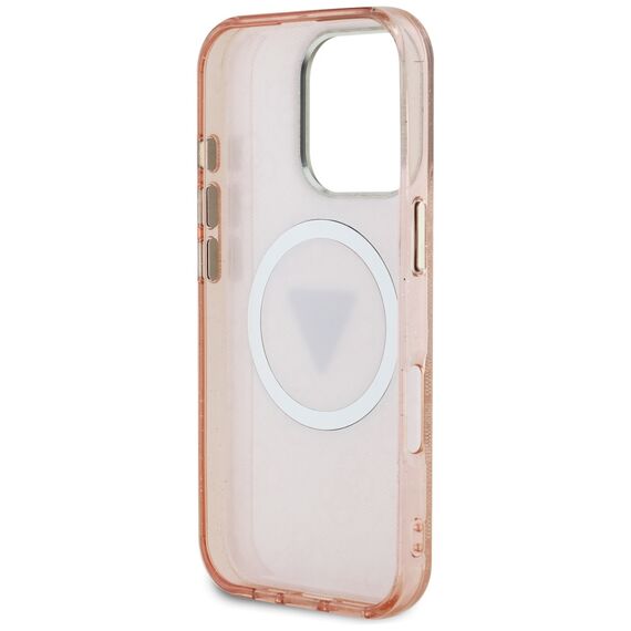 Guess IML Metal Glitter 4G Circle Triangle MagSafe Case for iPhone 16 Pro - Pink - Apple Cases - Cases - Techbox