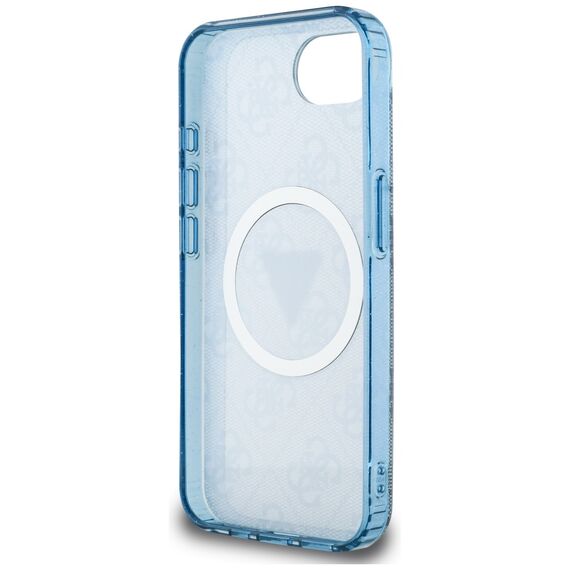 Guess IML Metal Glitter 4G Circle Triangle MagSafe Case for iPhone 16e - Blue | Techbox