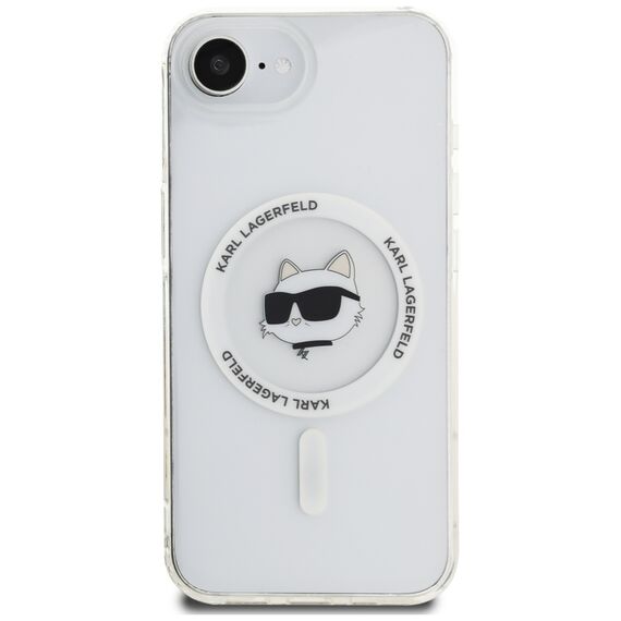 Karl Lagerfeld IML Metal Choupette Head MagSafe iPhone 16e Case - White | Techbox