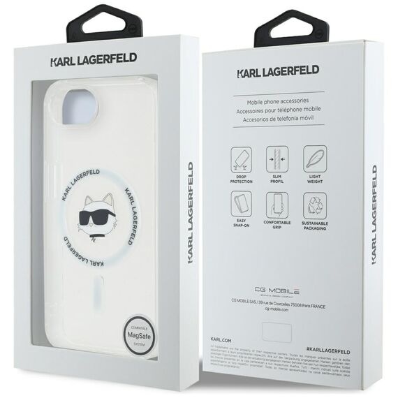 Karl Lagerfeld IML Metal Choupette Head MagSafe iPhone 16e Case - White | Techbox