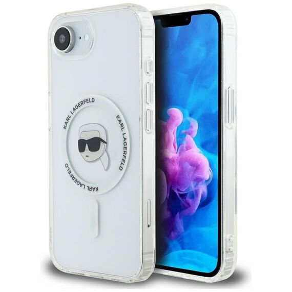 Karl Lagerfeld IML Metal Karl Head MagSafe Case for iPhone 16e White | Techbox