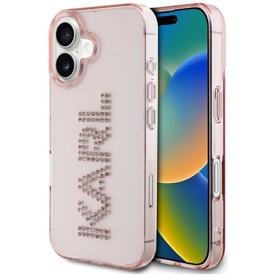 Karl Lagerfeld IML Rhinestones Logo iPhone 16 Case - Pink | Techbox