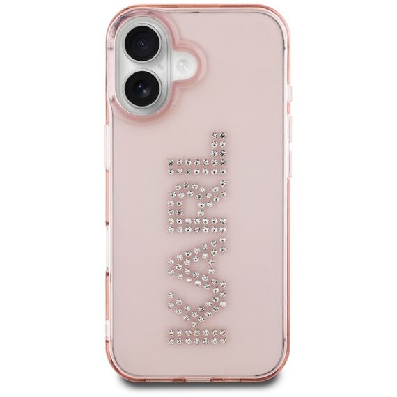 Karl Lagerfeld IML Rhinestones Logo iPhone 16 Case - Pink | Techbox
