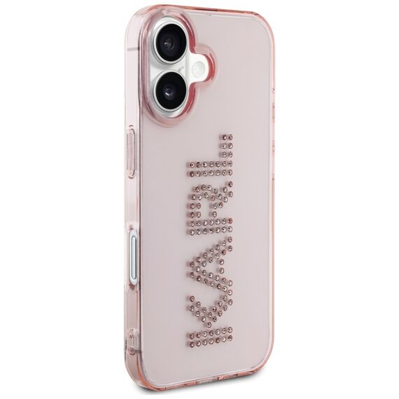 Karl Lagerfeld IML Rhinestones Logo iPhone 16 Case - Pink | Techbox