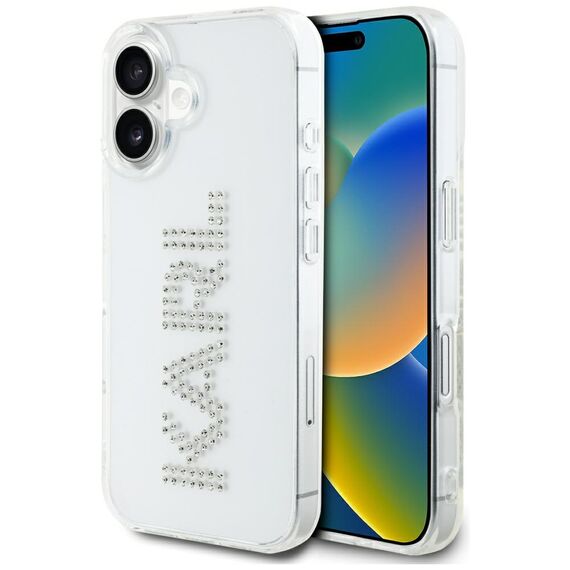 Karl Lagerfeld IML Rhinestones Logo iPhone 16 Case - Transparent | Techbox