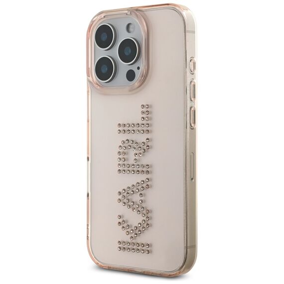 Karl Lagerfeld IML Rhinestones Logo iPhone 16 Pro Case - Pink | Techbox