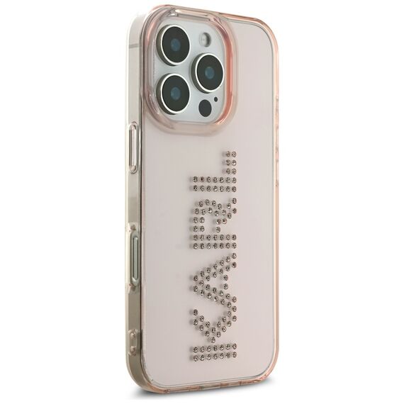 Karl Lagerfeld IML Rhinestones Logo iPhone 16 Pro Max Case - Pink | Techbox