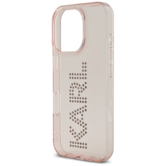 Karl Lagerfeld IML Rhinestones Logo iPhone 16 Pro Max Case - Pink | Techbox