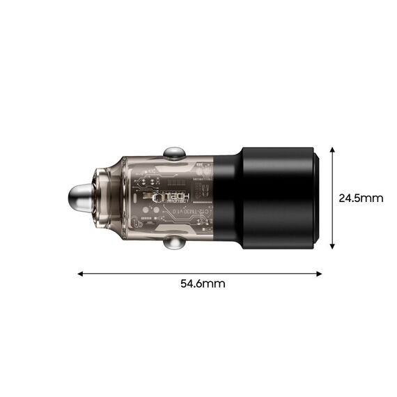 CC03 2-port PD75W car charger - black